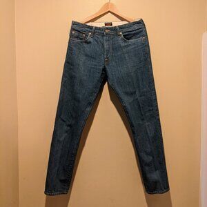 Civilianaire Gold Japanese Selvedge Denim Slim Jeans Size 32 Blue Dark Wash